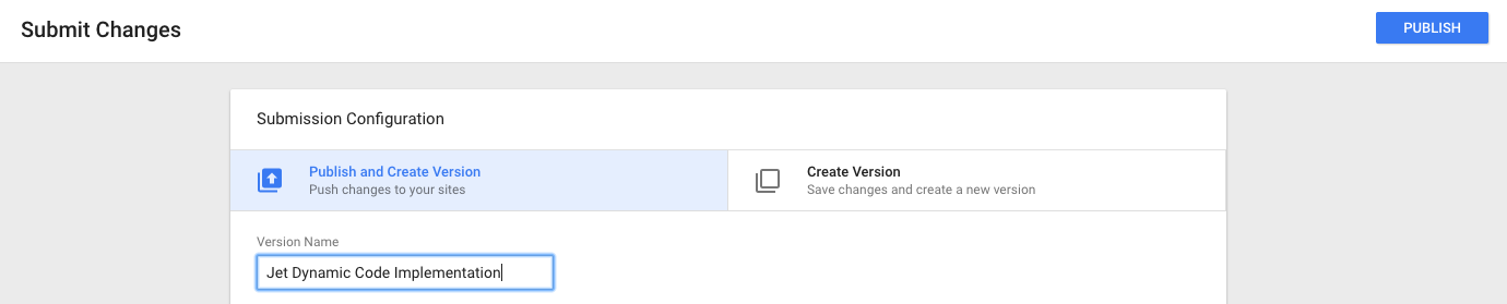 Screenshot: Click publish and let GTM process the change