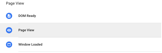 Screenshot: Clicking into Trigger Configuration will cause another screen to show, displaying the types of triggers you