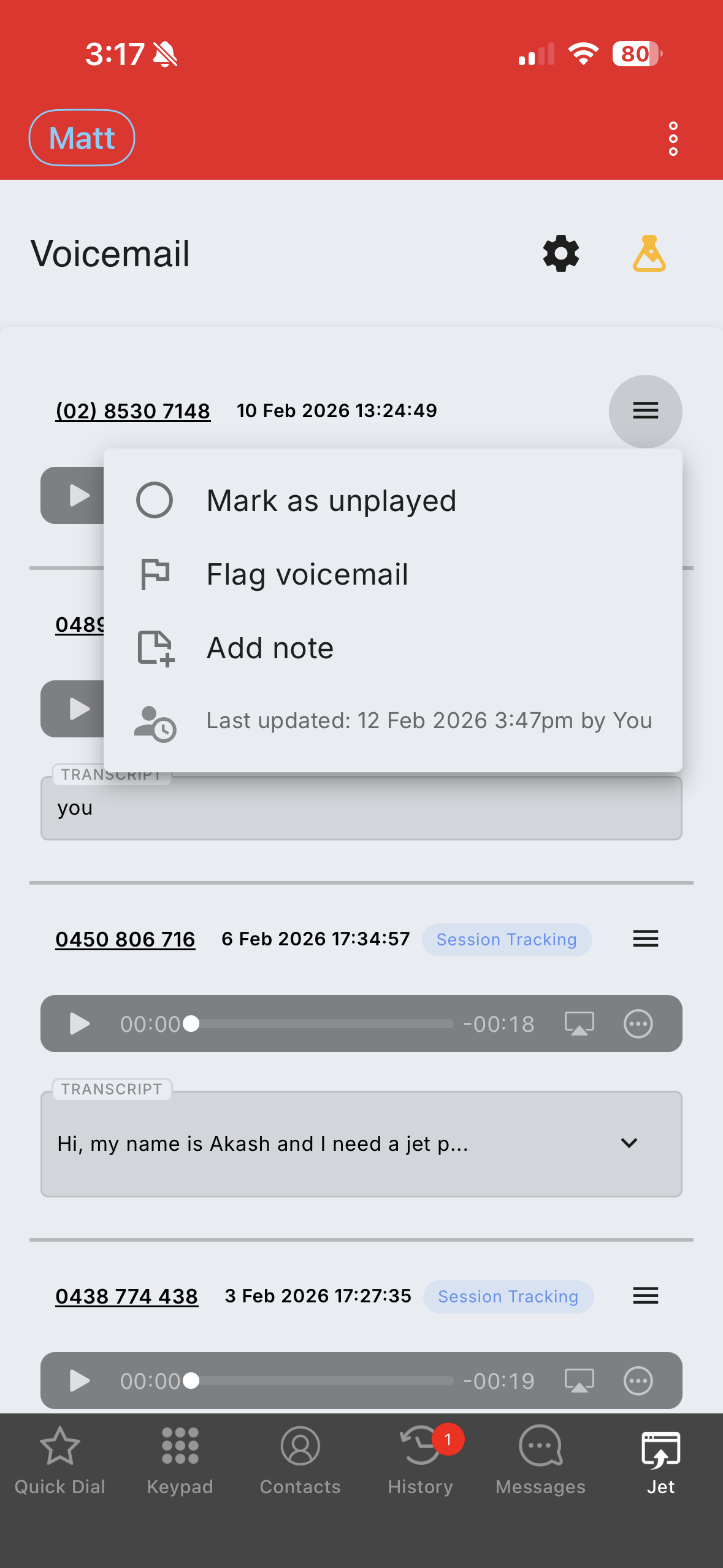 Screenshot: If you click on the